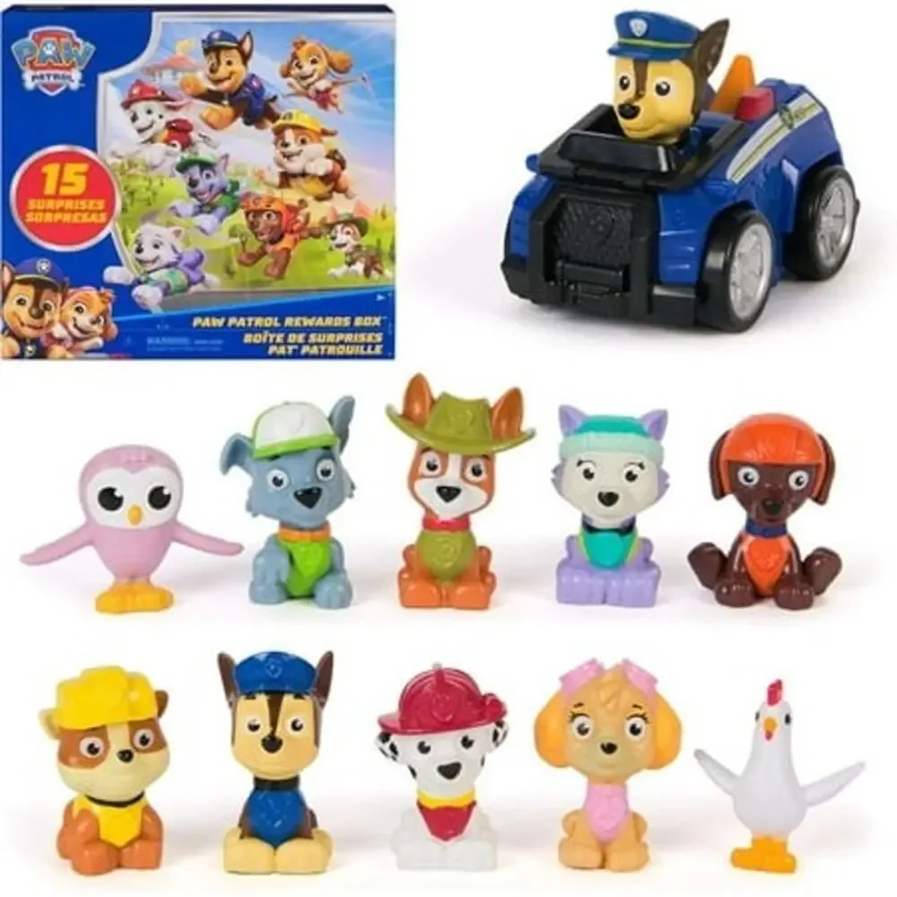 NIB PAW Patrol Rewards Box Gift Pack Set 15 Surprises Mini Figures Vehicle